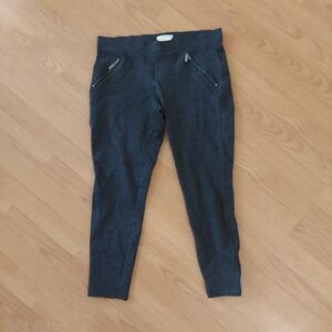 Matty M Grey Knit Cropped Stretchy Pull-on Jogging Pants Sz Small